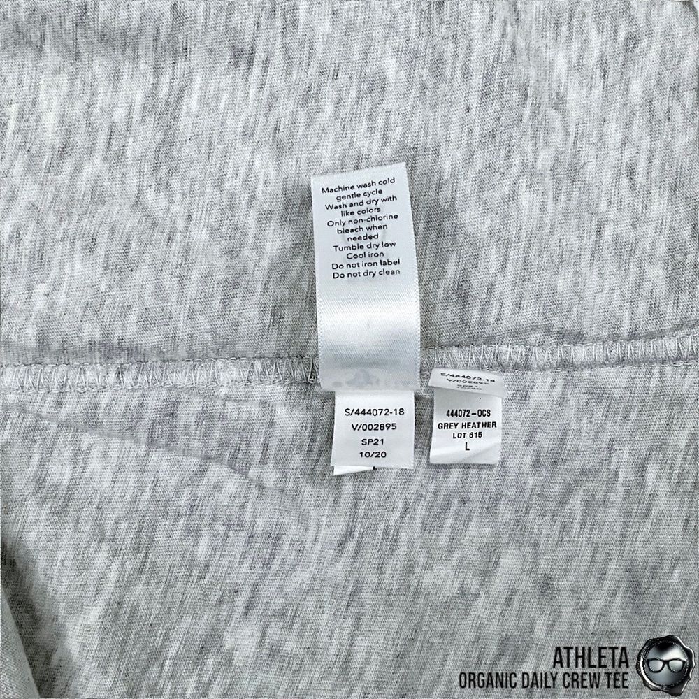 ATHLETA ORGANIC DAILY CREW TEE SHIRT GREY HEATHER COTTON T-SHIRT SIZE LARGE NEW - Picture 11 of 14